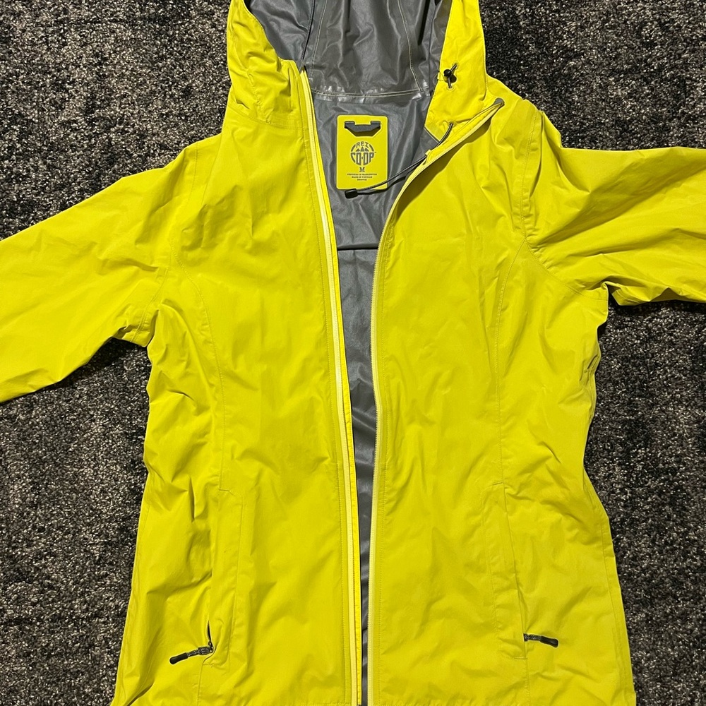 REI women's yellow rain jacket patagonia
